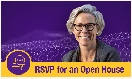 image promoting online and in-person open house events